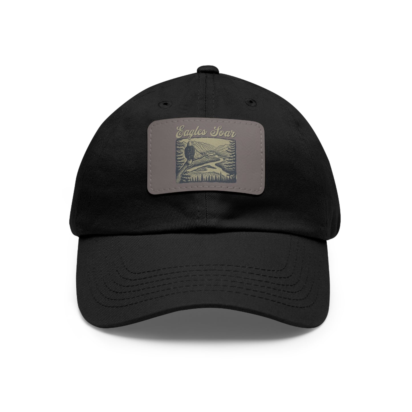 Eagles Soar Dad Hat with Leather Patch, Casual Cap for Bird Lovers, Unique Gift for Birdwatching, Outdoor Adventure Hat, Unisex