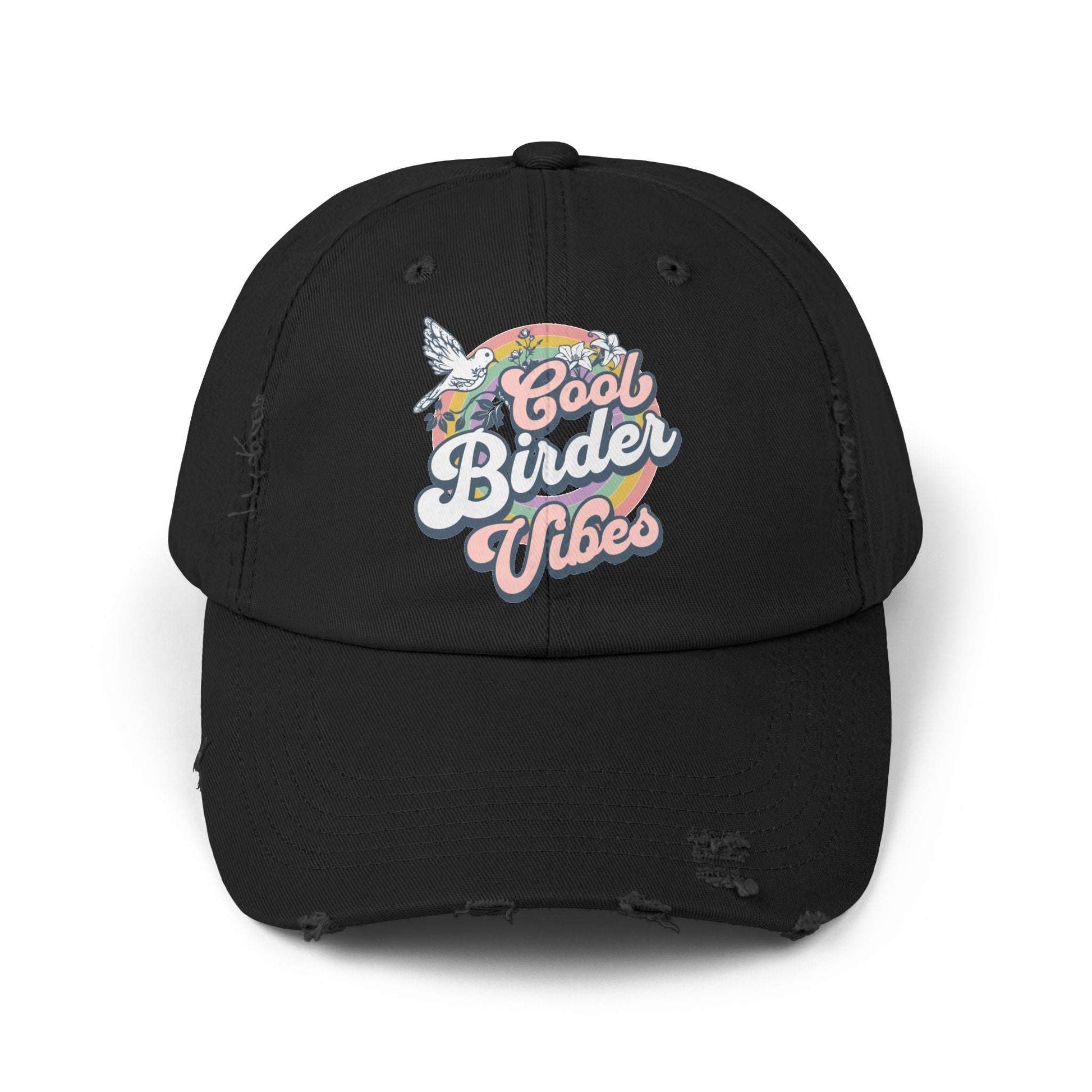 The Nerdy Birder Cool Birder Vibes Vintage Style Hat - Unisex Distressed Cap