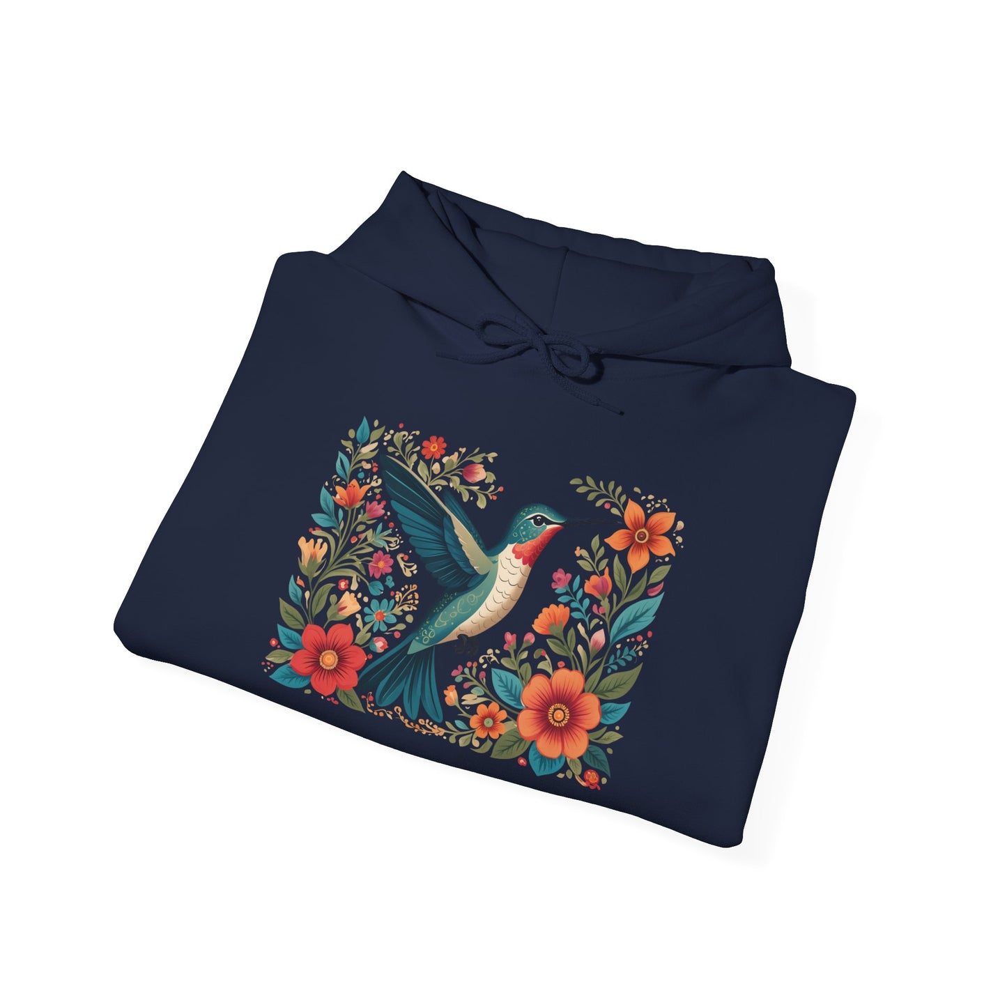 Hummingbird In Bloom Hoodie - Cozy Sweatshirt for Nature Lovers