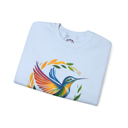Hummingbird Rainbow Graphic Unisex Crewneck Sweatshirt
