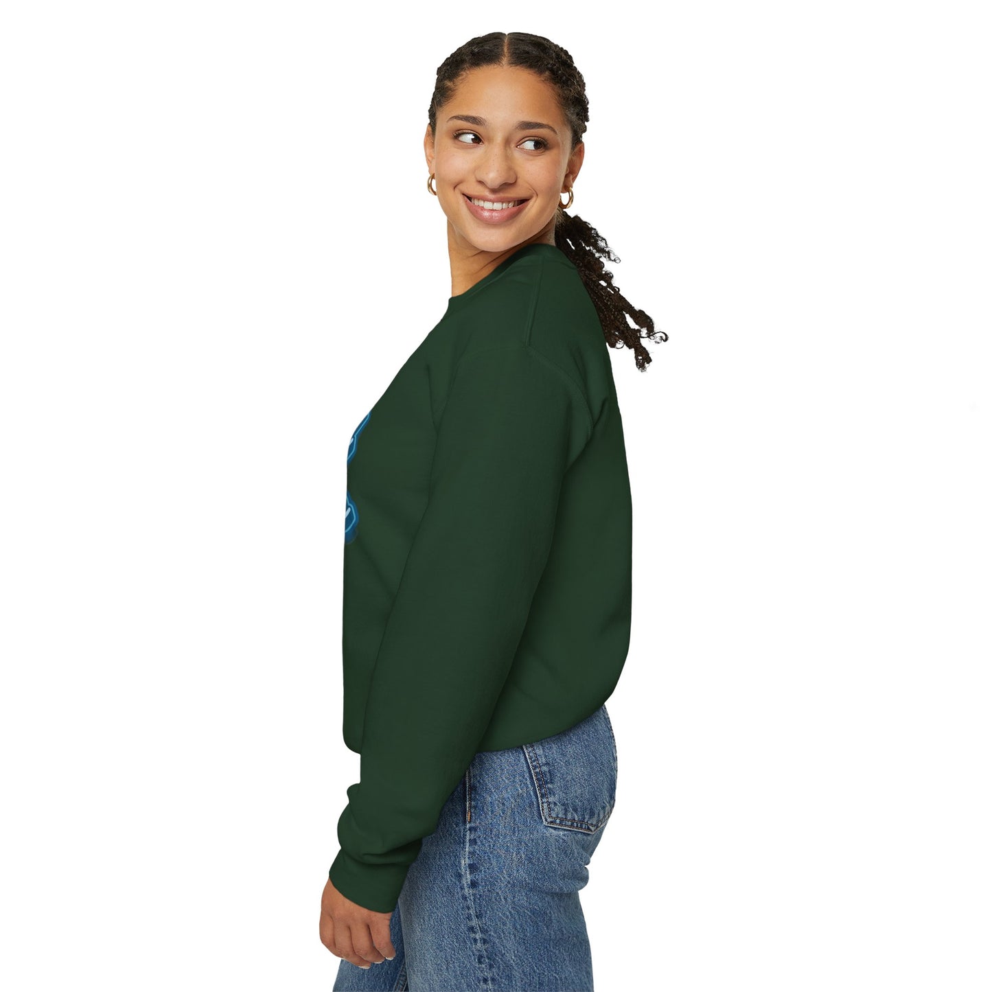 Bird Watcher Teal Graphic Unisex Crewneck Sweatshirt