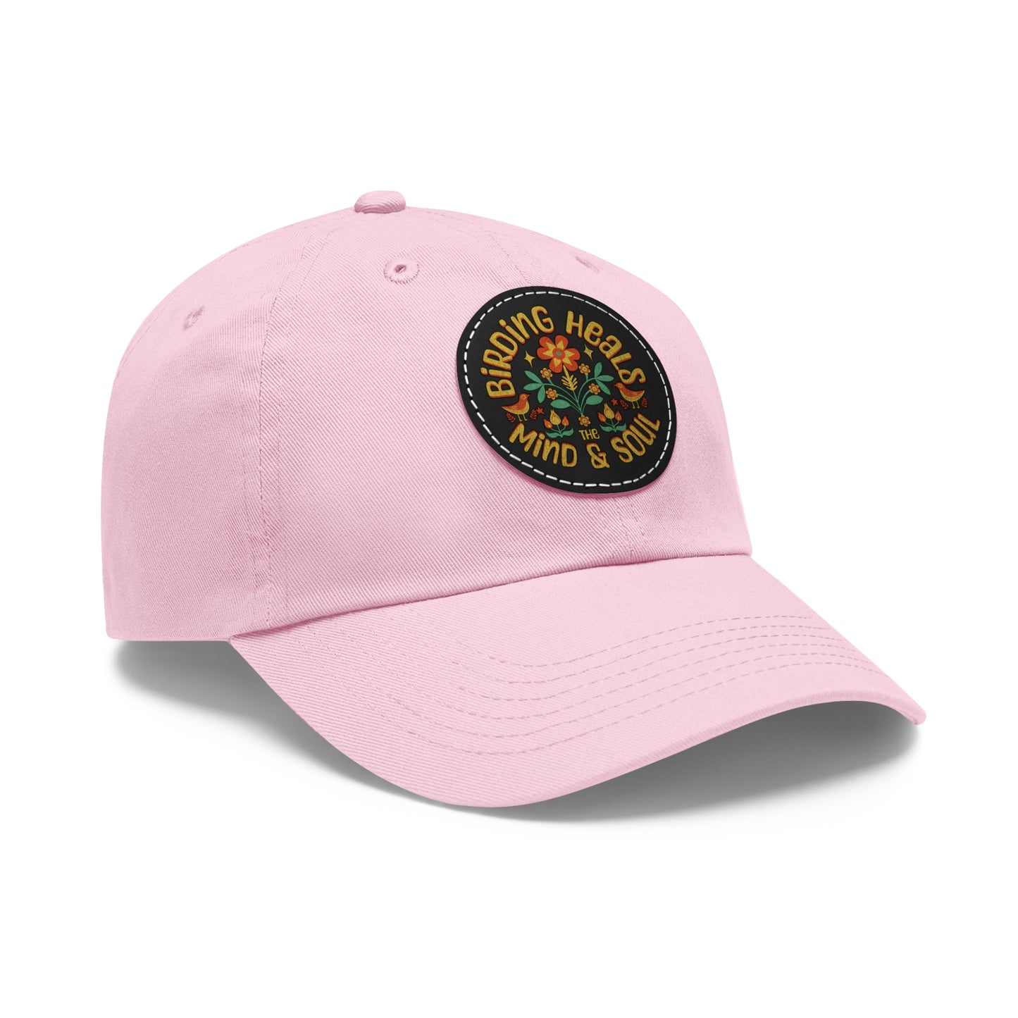 The Nerdy Birder - "Birding Heals the Mind and Soul" Dad Hat, Leather Patch Cap, Perfect Gift for Dads, Nature Lovers, Casual Style Cap, Summer Accessories