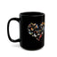 Heart of Birds Stylish Glossy Ceramic Black Mug
