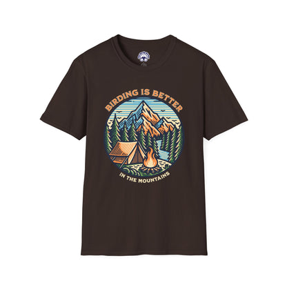 Birding in The Mountains Unisex Softstyle T-Shirt - Nature Lover's Gift