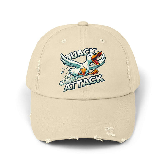 The Nerdy Birder Quack Attack Vintage Style Hat - Unisex Distressed Cap
