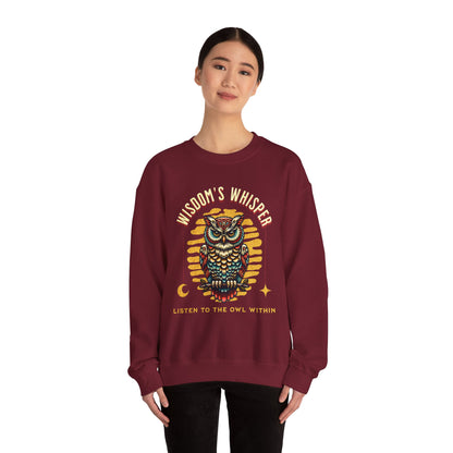 Wisdom's Whisper Owl Sweatshirt - Unisex Heavy Blend Crewneck