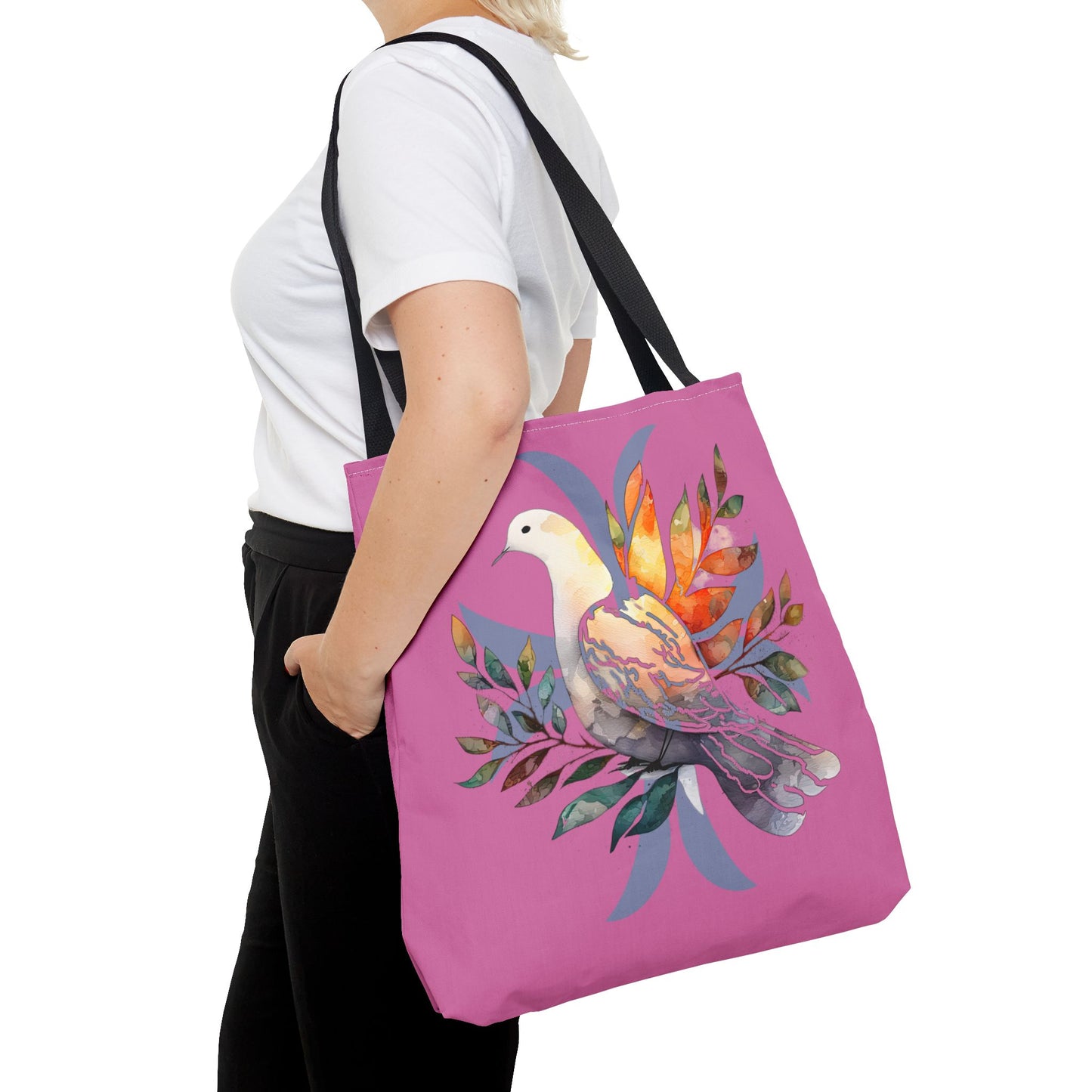 Peaceful Dove Tote Bag in Pink