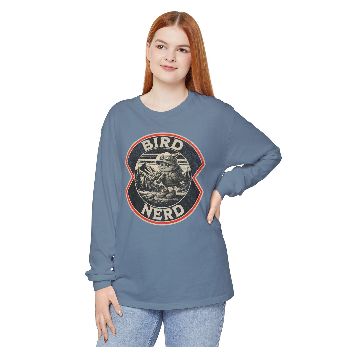 Bird Nerd Retro Long Sleeve Tee