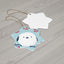 Winter Snow Bird & Cherry Blossom Accent Ceramic Ornament - Festive Holiday Decor