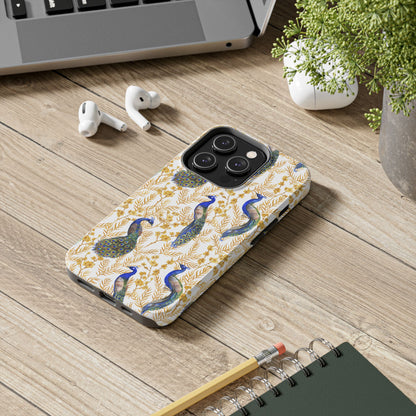 Elegant Peacock Tough Phone Case - Stylish Protection for Nature Lovers
