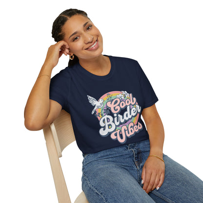Cool Birder Vibes Unisex Softstyle T-Shirt | Perfect for Bird Lovers and Nature Enthusiasts