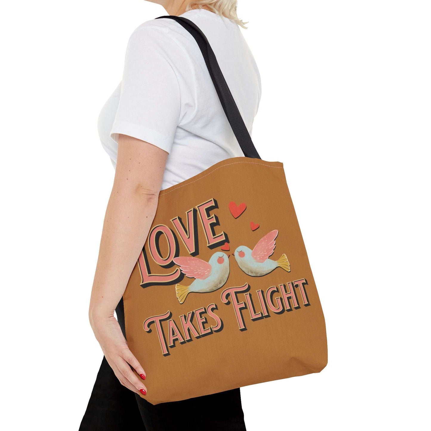 Love Takes Flight Tote Bag – Perfect for Romantic Valentine Gift and Everyday Use