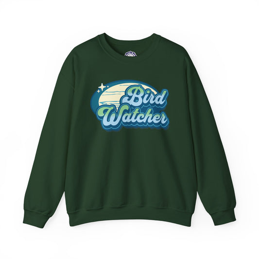 Bird Watcher Teal Graphic Unisex Crewneck Sweatshirt