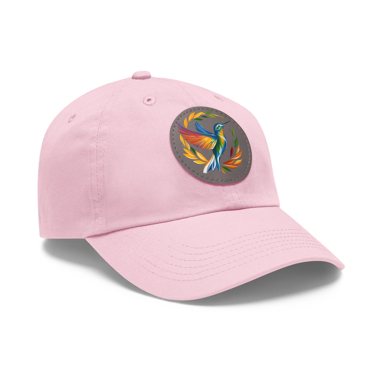 Hummingbird Rainbow Hat Leather Patch Cap
