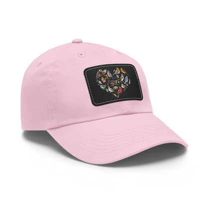 Bird Heart Hat with Leather Patch, Casual Cap for Bird Lovers