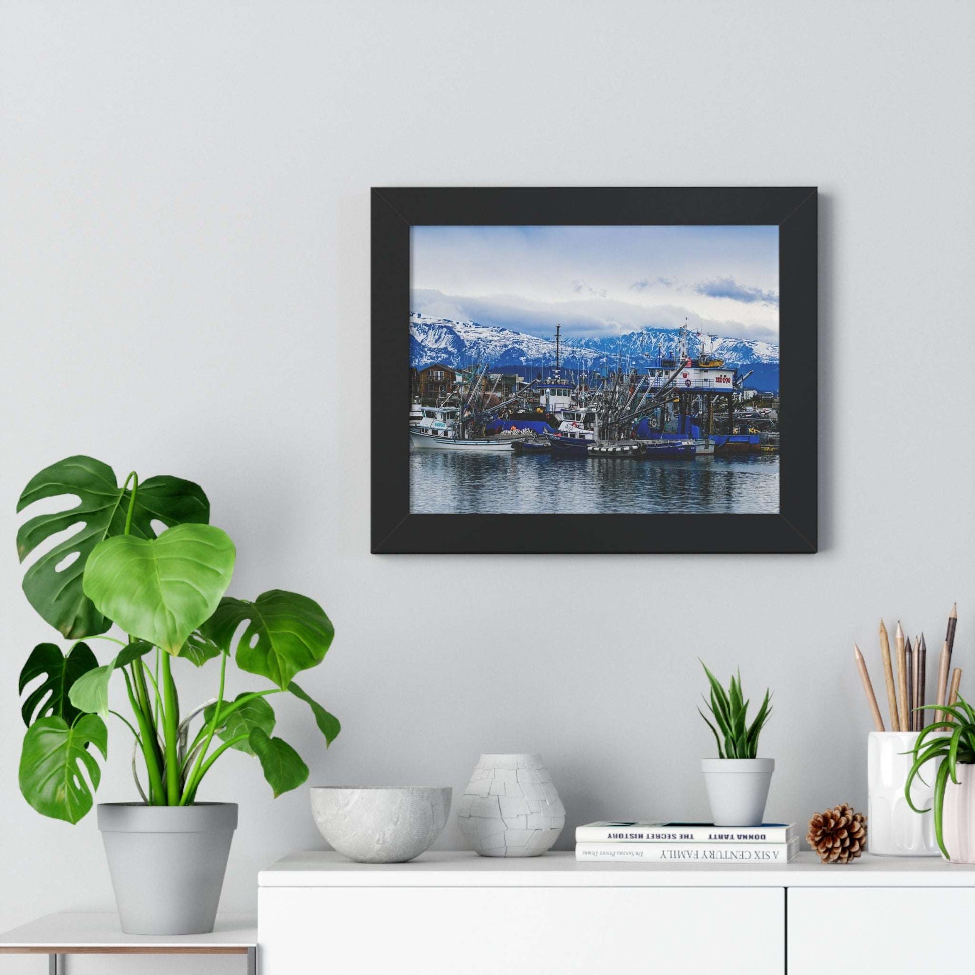 Scenic Harbor Framed Horizontal Poster - Nautical Wall Art for Home Decor