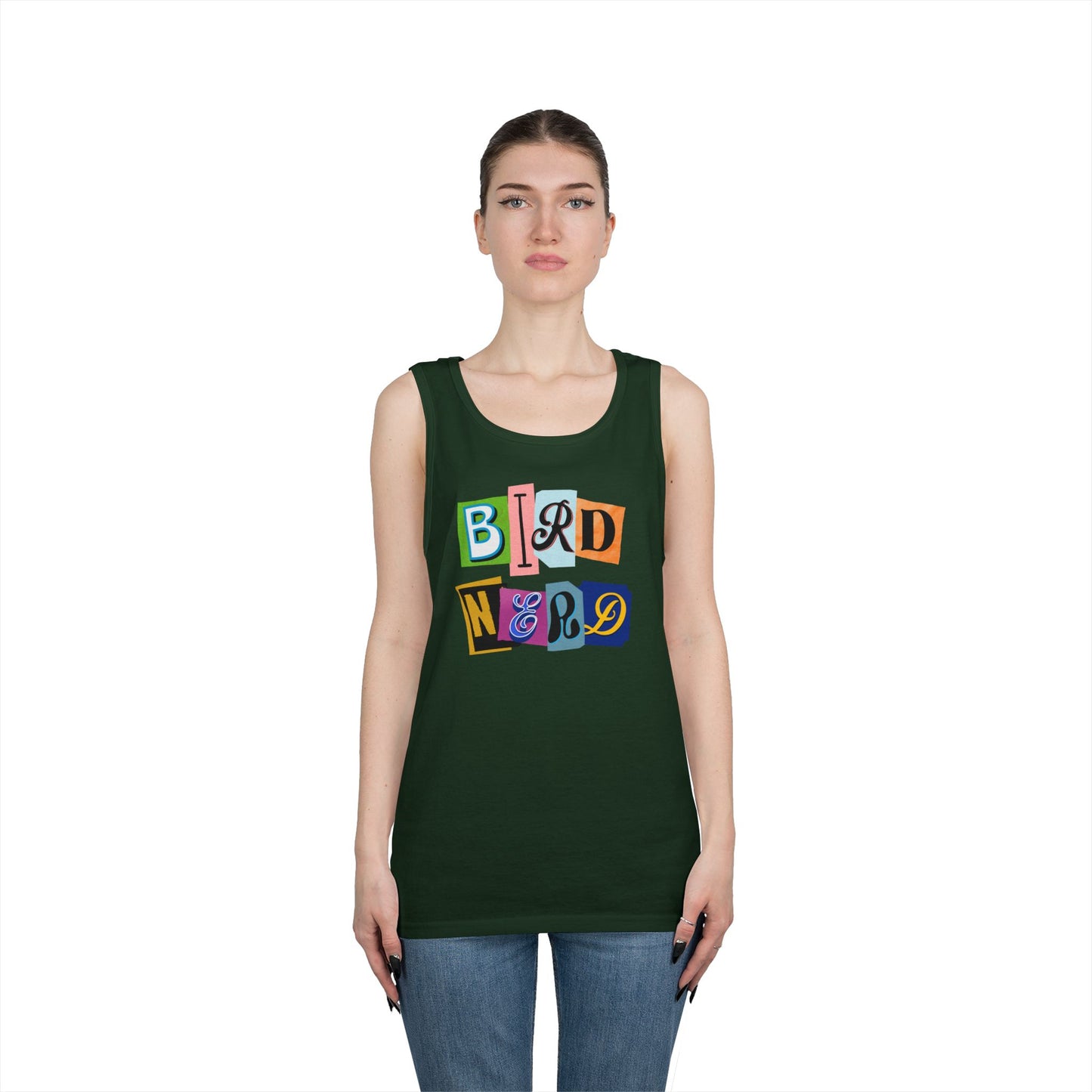The Nerdy Birder Bird Nerd Tank Top, Gift for Bird Lovers, Unisex Summer Wear, Nature Lover's Apparel, Fun Casual Tank