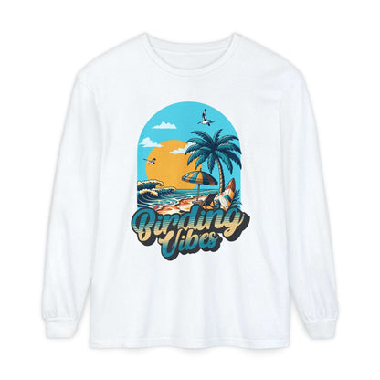 Birding Vibes Comfort Long Sleeve T-Shirt for Beach Lovers