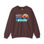 Easily Distracted by Birds Retro Sunset Crewneck Sweatshirt