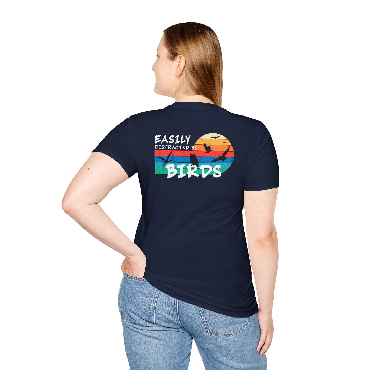 Easily Distracted by Birds – Sunset Back Graphic T-Shirt