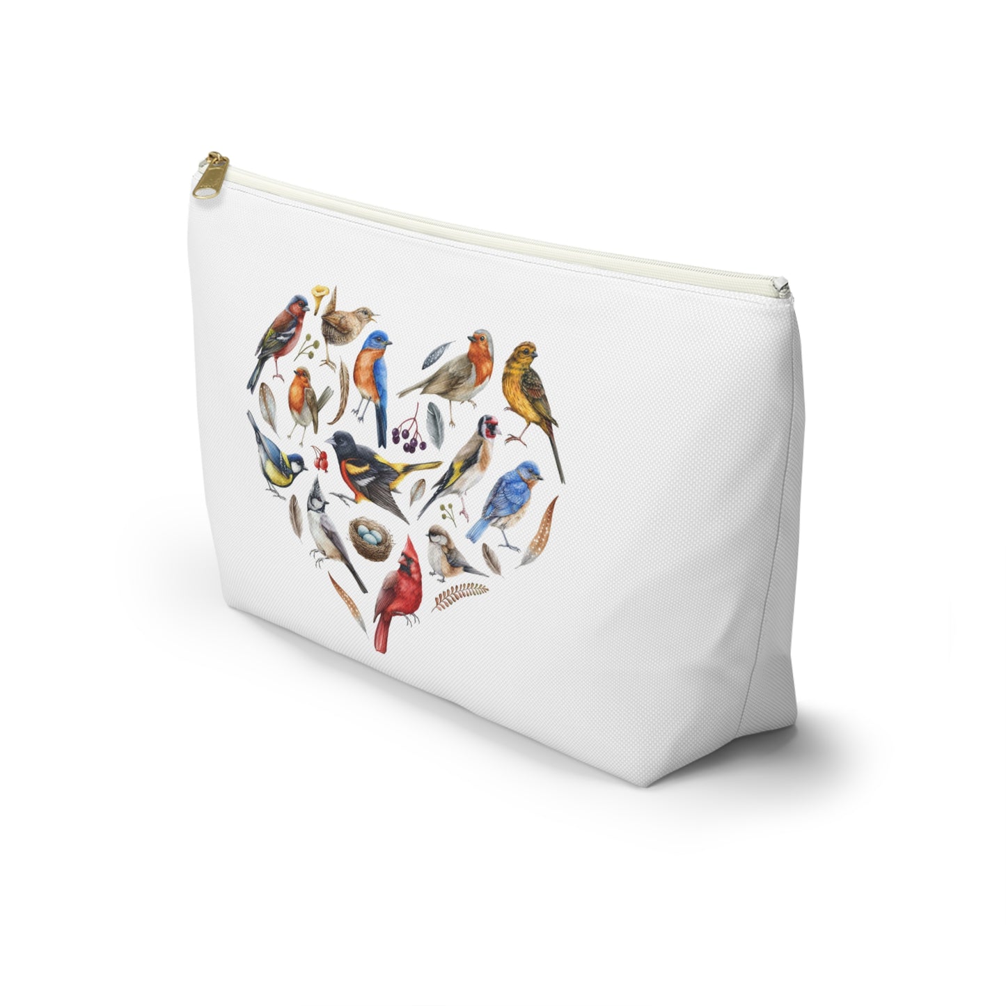 Heart of Birds Accessory Pouch White