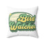 Bird Watcher Spun Polyester Square Pillow - Cozy Home Decor for Nature Lovers