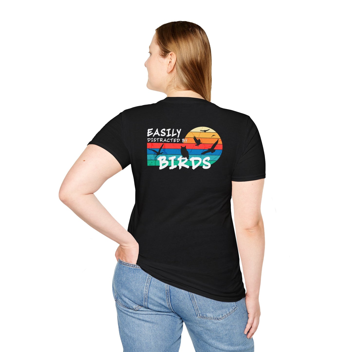 Easily Distracted by Birds – Sunset Back Graphic T-Shirt