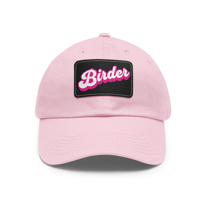 The Nerdy Birder - Birder Hat with Leather Patch for Inspired by childhood memories of playful glamour, Stylish Outdoor Cap, Gift for Bird Watching Enthusiasts, Casual Fashion Accessory