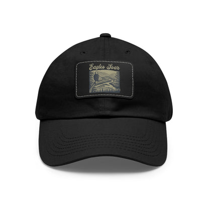 Eagles Soar Dad Hat with Leather Patch, Casual Cap for Bird Lovers, Unique Gift for Birdwatching, Outdoor Adventure Hat, Unisex