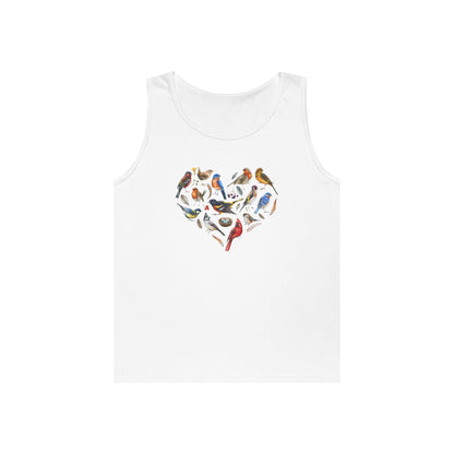 I'm A Nerdy Birder Bird Heart Tank Top, Gift for Bird Lovers, Unisex Summer Wear, Nature Lover's Apparel, Fun Casual Tank