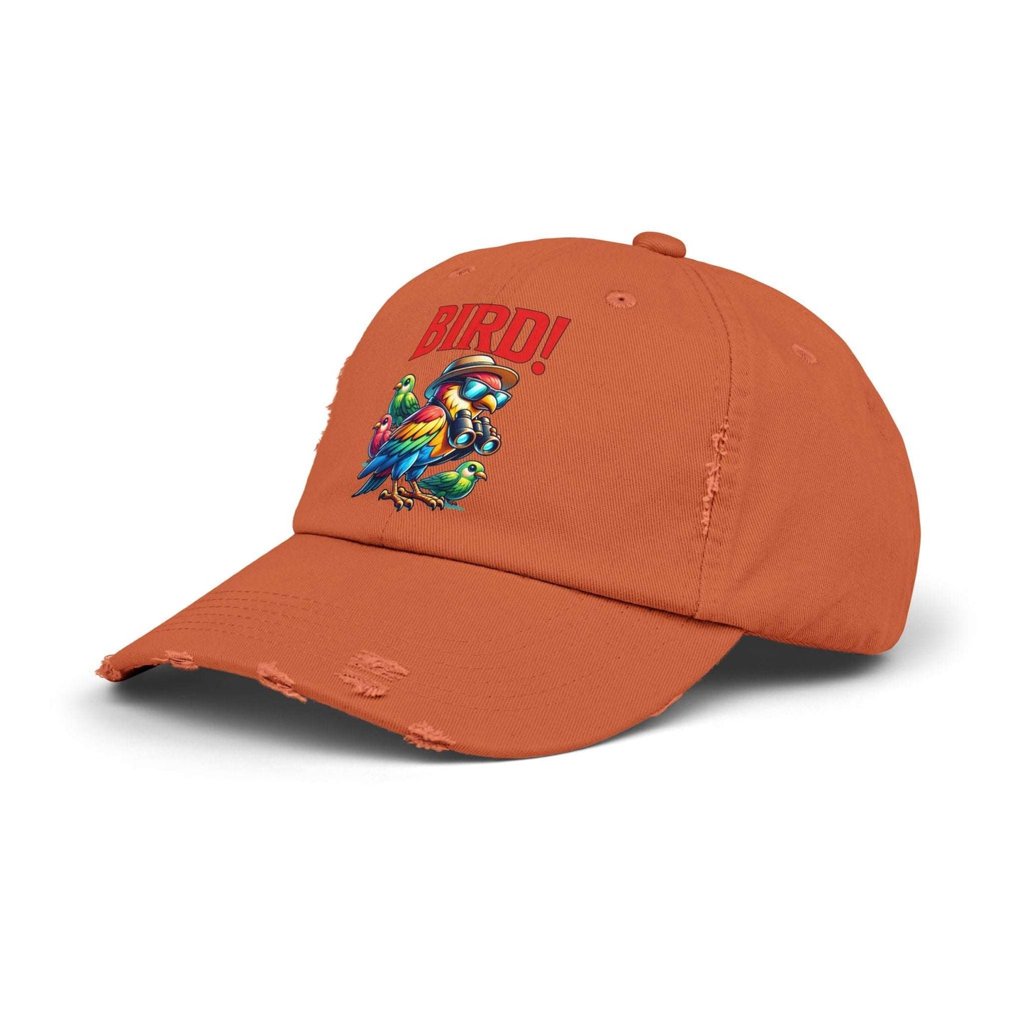 The Nerdy Birder BIRD! Vintage Style Hat - Unisex Distressed Cap