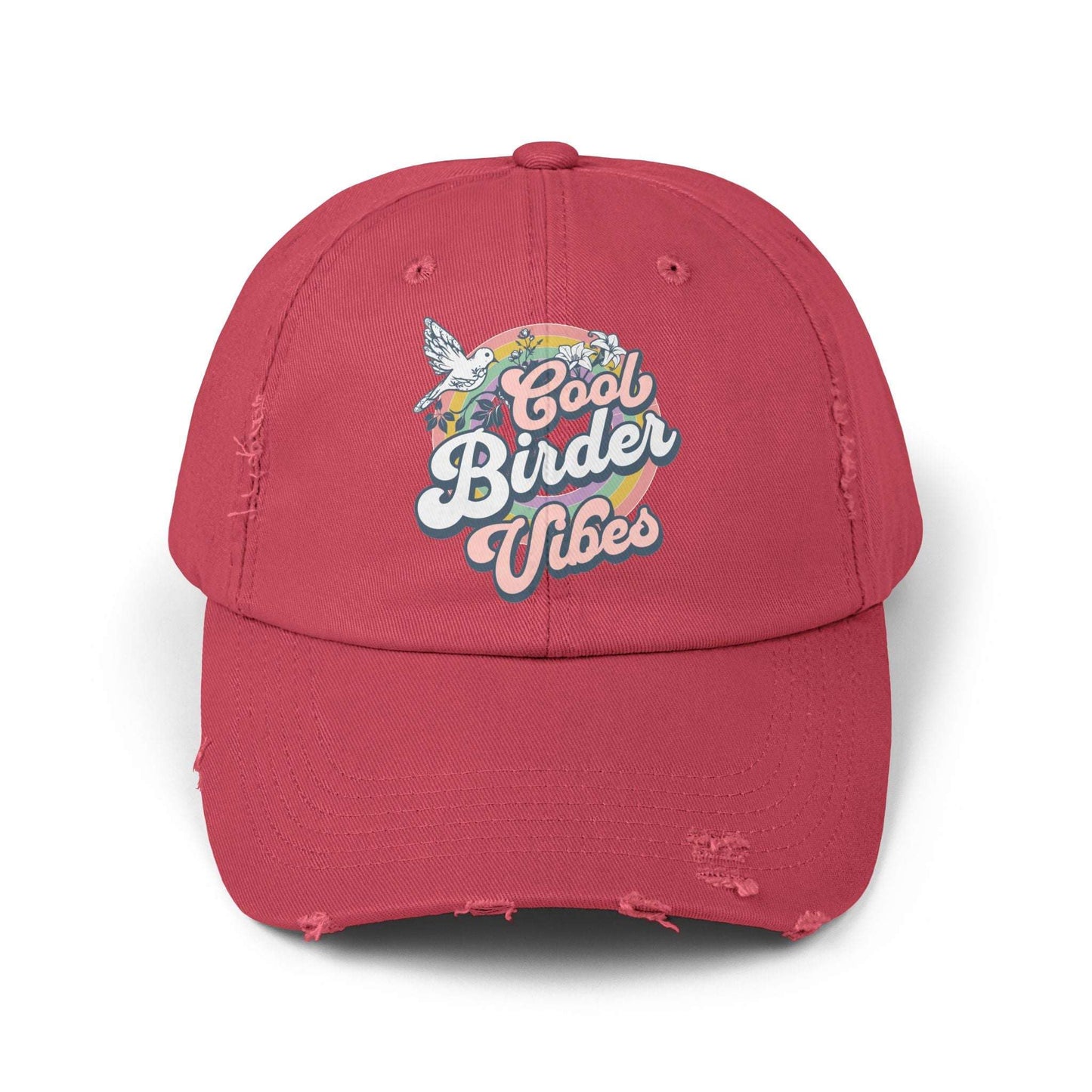 The Nerdy Birder Cool Birder Vibes Vintage Style Hat - Unisex Distressed Cap