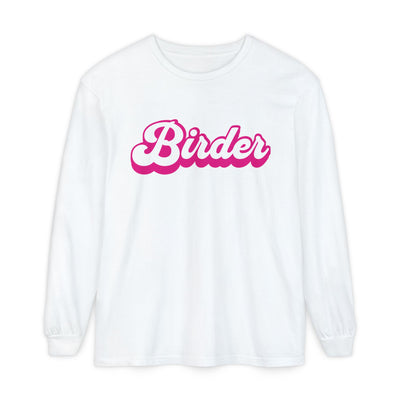 Pink Birder Unisex Garment-dyed Long Sleeve T-Shirt