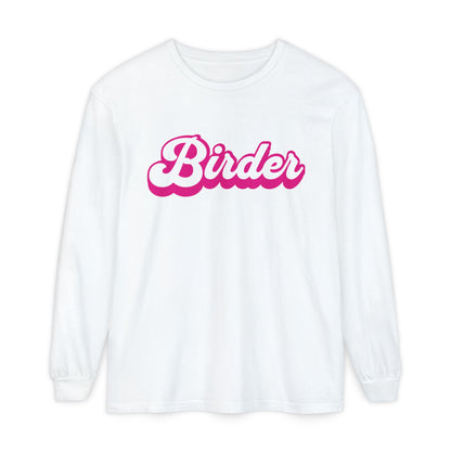 Pink Birder Unisex Garment-dyed Long Sleeve T-Shirt
