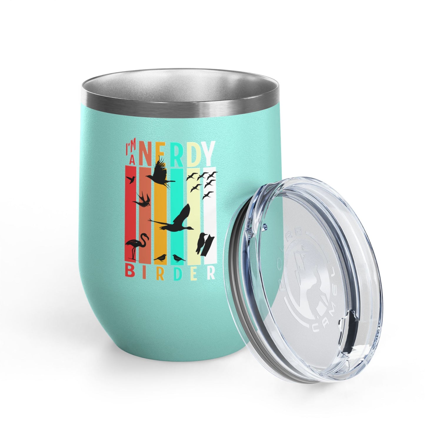 I'm A Nerdy Birder Wine Tumbler, 12oz | Perfect Gift for Bird Lovers, Nature Enthusiasts, Party Time, Outdoor Adventures, Home Decor