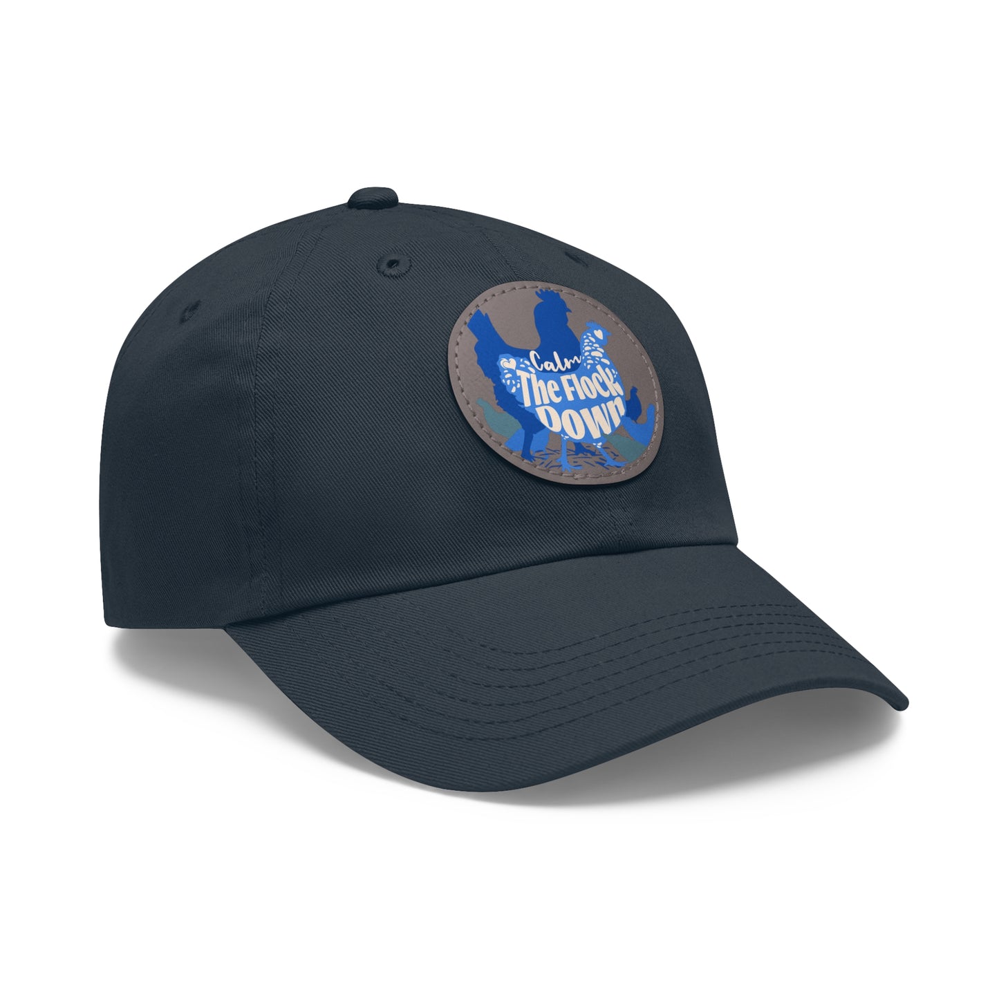 The Nerdy Birder - "Calm The Flock Down" Dad Hat, Leather Patch Cap, Perfect Gift for Dads, Nature Lovers, Casual Style Cap, Summer Accessories