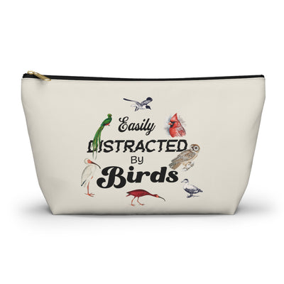 Easily Distracted by Birds Accessory Pouch - Fun Bird Lover's Organizer