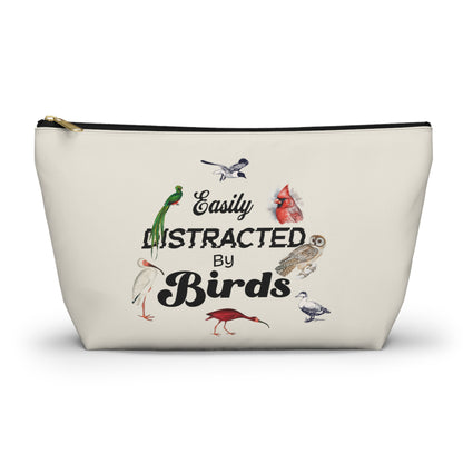 Easily Distracted by Birds Accessory Pouch - Fun Bird Lover's Organizer