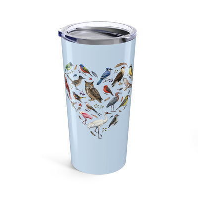 Texas Birds Heart Tumbler — 20oz Wildlife Love Design