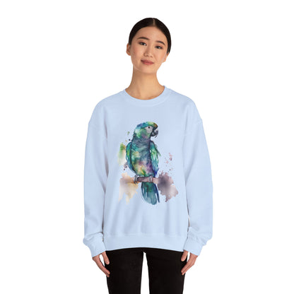 Colorful Parrot Art Unisex Crewneck Sweatshirt - Nature Lover Gift