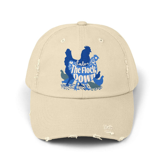The Nerdy Birder Calm The Flock Down Vintage Style Hat - Unisex Distressed Cap