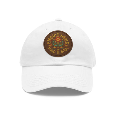 The Nerdy Birder - "Birding Heals the Mind and Soul" Dad Hat, Leather Patch Cap, Perfect Gift for Dads, Nature Lovers, Casual Style Cap, Summer Accessories