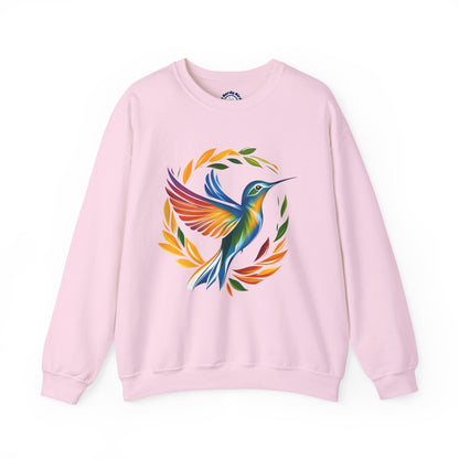 Hummingbird Rainbow Graphic Unisex Crewneck Sweatshirt