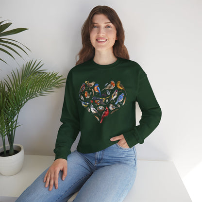Bird Heart Graphic Unisex Crewneck Sweatshirt