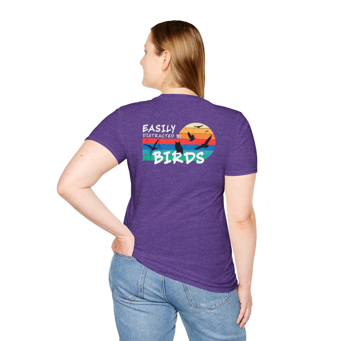 Easily Distracted by Birds – Sunset Back Graphic T-Shirt