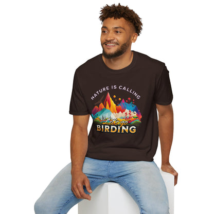 Nature Is Calling Birding Unisex Softstyle T-Shirt