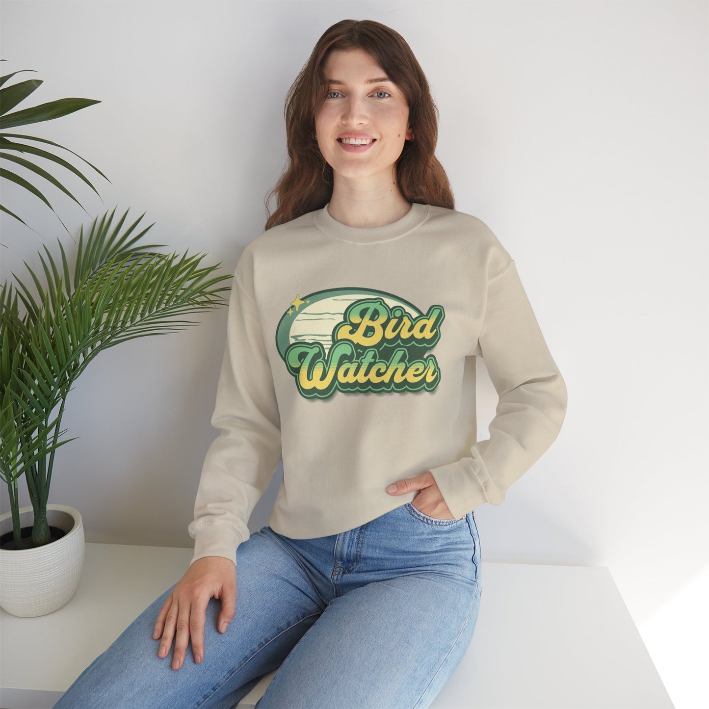 Bird Watcher Graphic Unisex Crewneck Sweatshirt