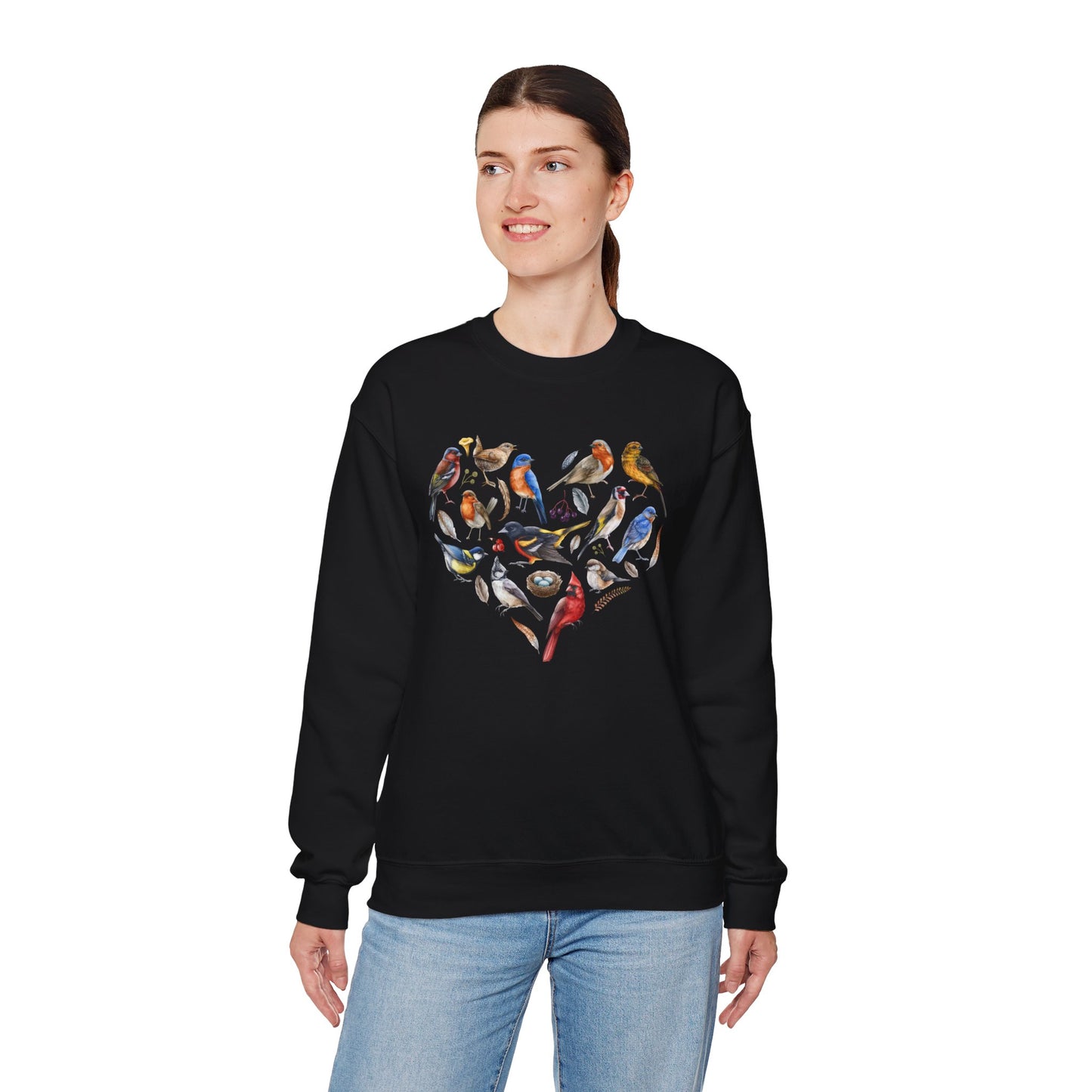 Bird Heart Graphic Unisex Crewneck Sweatshirt