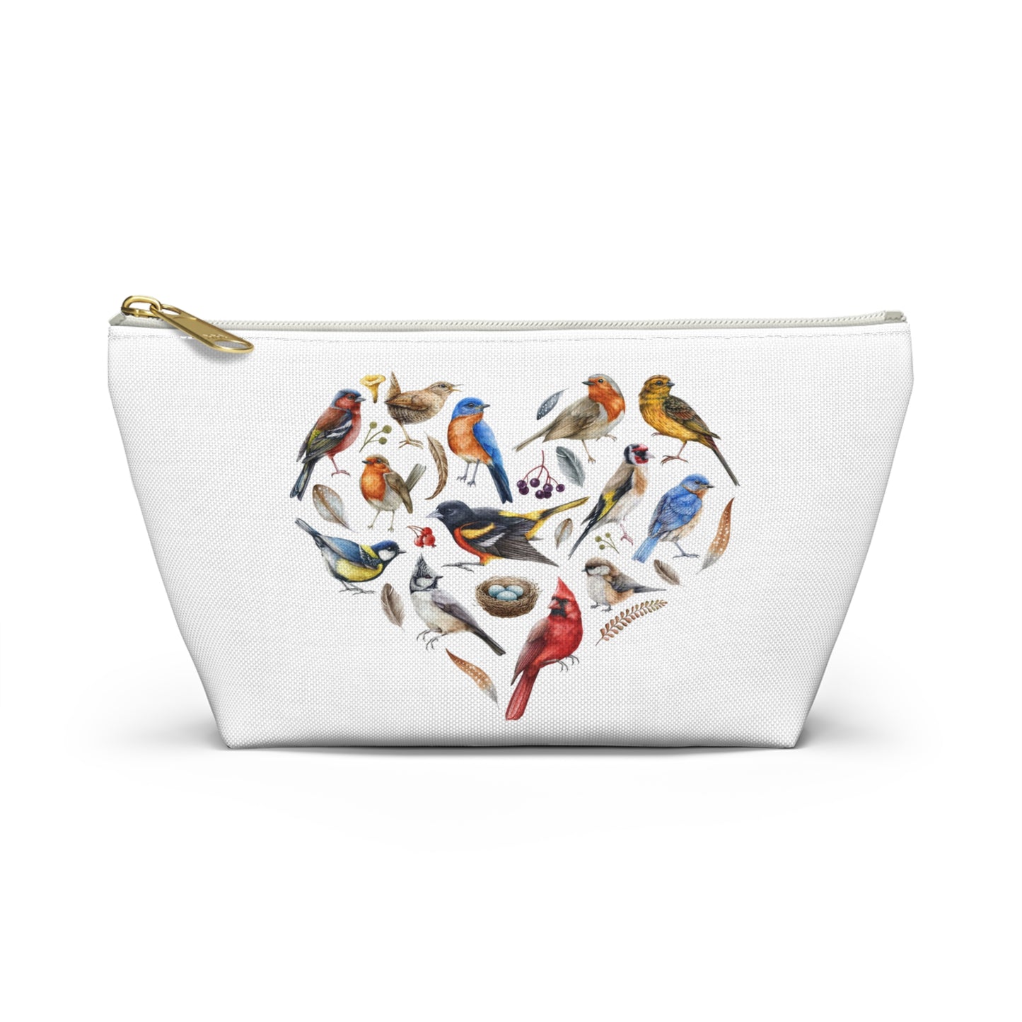 Heart of Birds Accessory Pouch White
