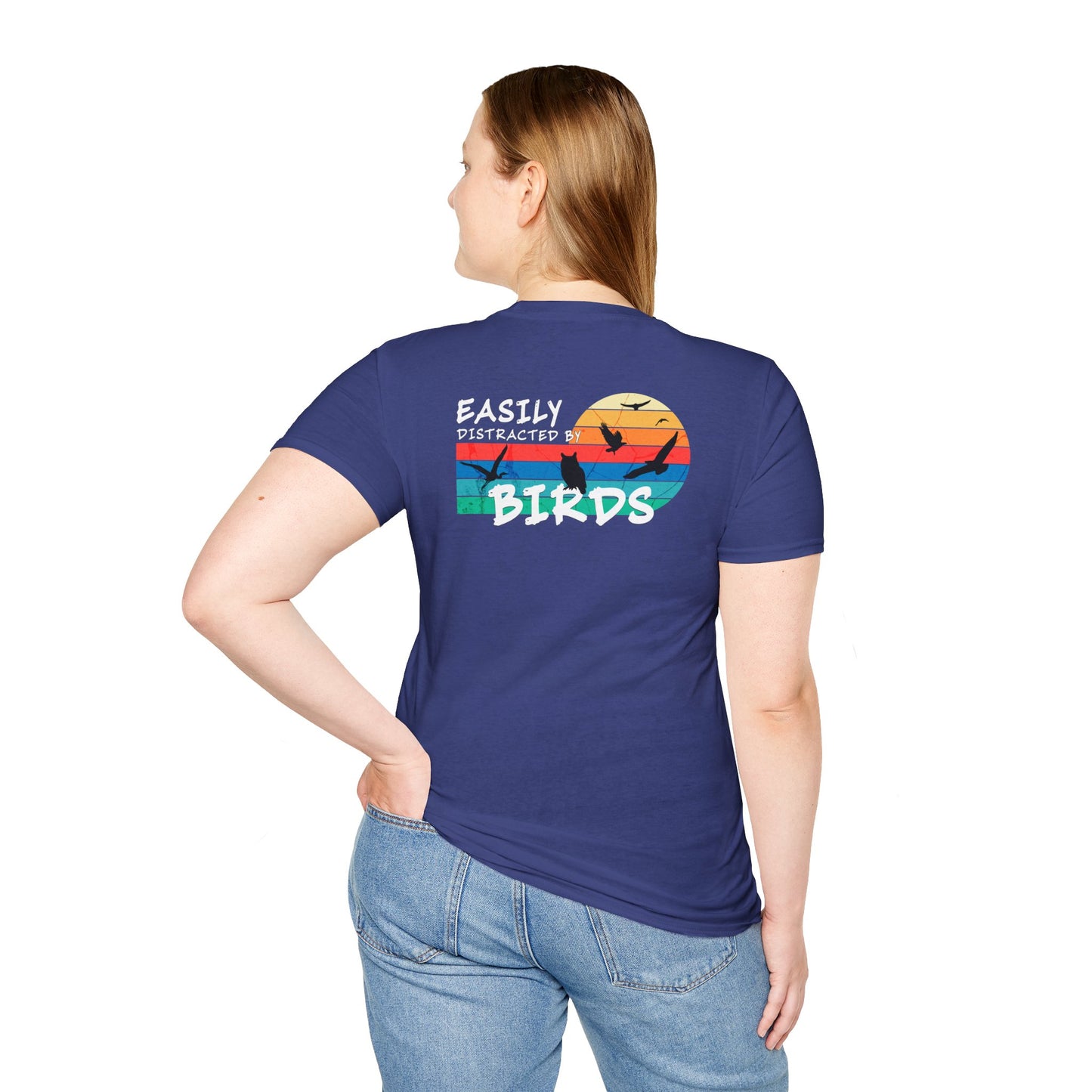 Easily Distracted by Birds – Sunset Back Graphic T-Shirt